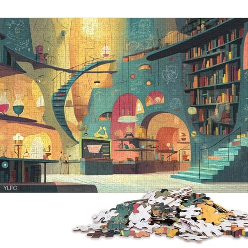 Labor Holzpuzzles 1000 Teile Erwachsene Wohnkultur Geschicklichkeitsspiel Für Die Ganze Familie Lernspiel GeburtHirschsgeschenk Stress Relief 1000pcs (75x50cm) von SHUNXIFQ
