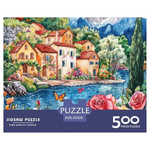 Lago Como Holzpuzzles 500 Teile Erwachsene Wohnkultur Geschicklichkeitsspiel Für Die Ganze Familie Lernspiel Geburtstagsgeschenk Stress Relief 500pcs (52x38cm) von SHUNXIFQ