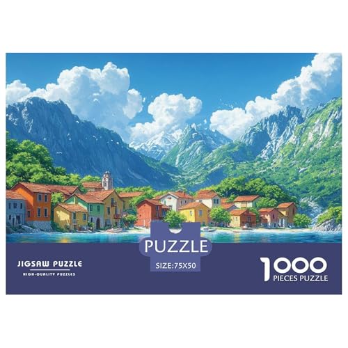 Lago Como Holzpuzzles Erwachsene 1000 Teile Family Challenging Games Geburtstagsgeschenk Home Decor Educational Game Entspannung Und Intelligenz 1000pcs (75x50cm) von SHUNXIFQ
