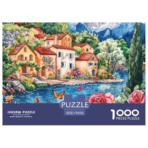 Lago Como Holzpuzzles Erwachsene 1000 Teile Lernspiel Geschicklichkeitsspiel Für Die Ganze Familie Geburtstagsgeschenk Home Decor Stress Relief 1000pcs (75x50cm) von SHUNXIFQ