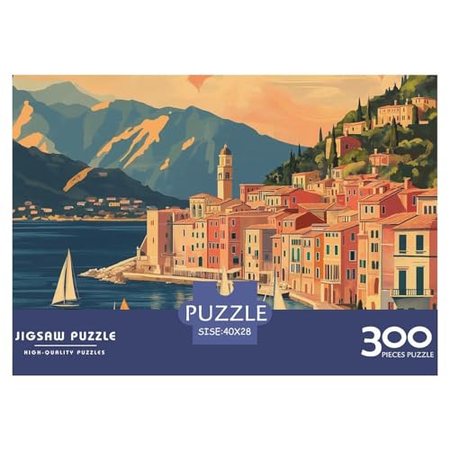 Lake Como Holzpuzzles 300 Teile Für Erwachsene Geburtstagsgeschenk Lernspiel Family Challenging Games Home Decor Entspannung Und Intelligenz 300pcs (40x28cm) von SHUNXIFQ