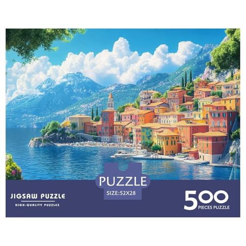 Lake Como Holzpuzzles 500 Teile Erwachsene Wohnkultur Family Challenging Games Educational Game Geburtstagsgeschenk Entspannung Und Intelligenz 500pcs (52x38cm) von SHUNXIFQ