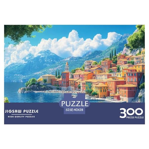 Lake Como Holzpuzzles Erwachsene 300 Teile Geburtstagsgeschenk Educational Game Wohnkultur Family Challenging Games Stress Relief 300pcs (40x28cm) von SHUNXIFQ
