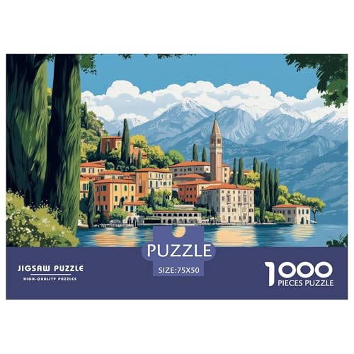 Lake Como Holzpuzzles Für Erwachsene 1000 Teile Lernspiel Family Challenging Games Geburtstagsgeschenk Wohnkultur Stress Relief Toy 1000pcs (75x50cm) von SHUNXIFQ