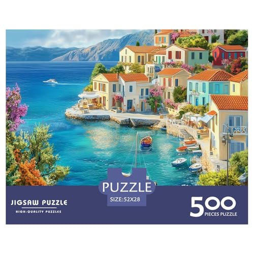 Lake Como Holzpuzzles Für Erwachsene 500 Teile Family Challenging Games Geburtstagsgeschenk Lernspiel Wohnkultur Stress Relief 500pcs (52x38cm) von SHUNXIFQ
