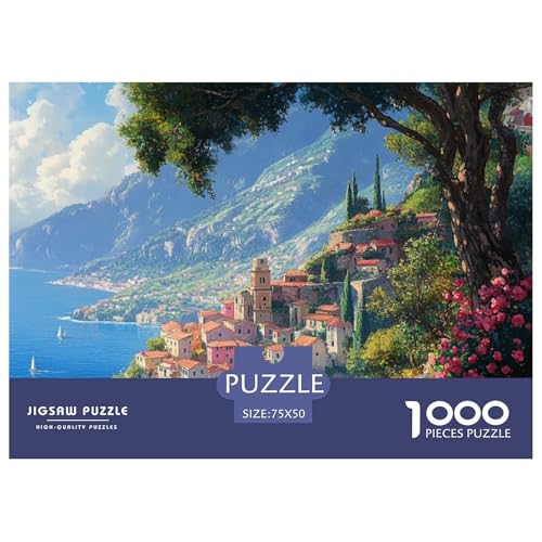 Lake Como Holzpuzzless 1000 Teile Erwachsene Family Challenging Games Moderne Wohnkultur Geburtstagsgeschenk Educational Game Stress Relief Toy 1000pcs (75x50cm) von SHUNXIFQ