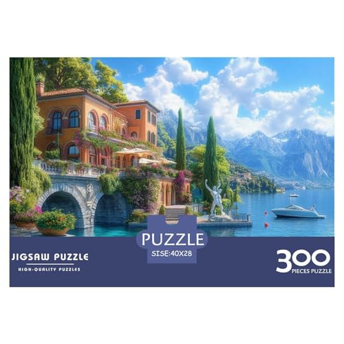 Lake Como Holzpuzzless Erwachsene 300 Teile Geburtstagsgeschenk Educational Game Wohnkultur Family Challenging Games Stress Relief 300pcs (40x28cm) von SHUNXIFQ