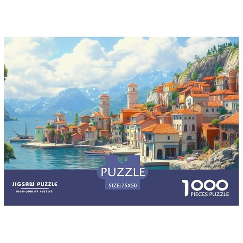 Lake Como Holzpuzzless Für Erwachsene 1000 Teile Family Challenging Games Wohnkultur Geburtstagsgeschenk Lernspiel Stress Relief Toy 1000pcs (75x50cm) von SHUNXIFQ