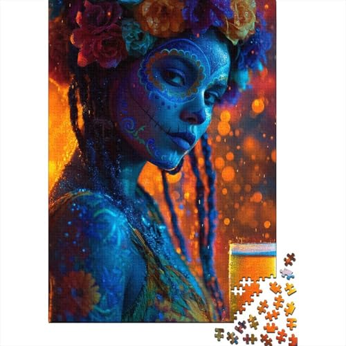 Lebendiger Tag der Toten Holzpuzzles 1000 Teile Erwachsene Wohnkultur Geschicklichkeitsspiel Für Die Ganze Familie Lernspiel Geburtstagsgeschenk Stress Relief 1000pcs (75x50cm) von SHUNXIFQ
