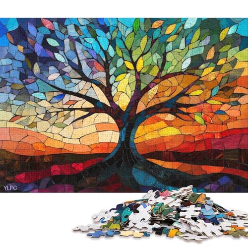 Lebensbaum Holzpuzzles 300 Teile Erwachsene Wohnkultur Geburtstagsgeschenk Geschicklichkeitsspiel Für Die Ganze Familie Lernspiel Stress Relief 300pcs (40x28cm) von SHUNXIFQ