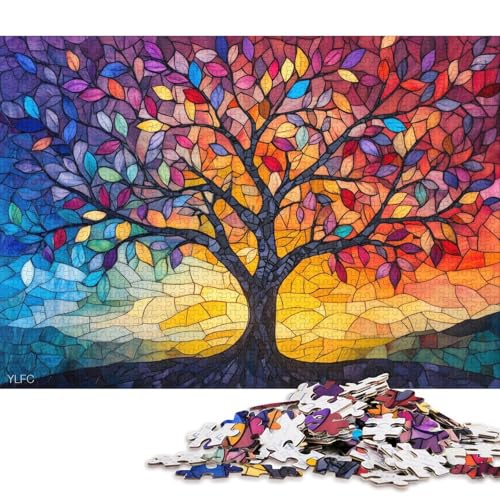 Lebensbaum Holzpuzzles Erwachsene 1000 Teile Lernspiel Geschicklichkeitsspiel Für Die Ganze Familie Geburtstagsgeschenk Home Decor Stress Relief 1000pcs (75x50cm) von SHUNXIFQ