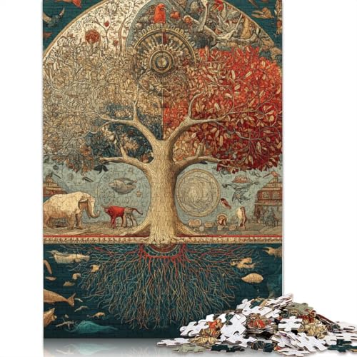 Lebensbaum Holzpuzzles Für Erwachsene 300 Teile Family Challenging Games Geburtstagsgeschenk Lernspiel Wohnkultur Stress Relief 300pcs (40x28cm) von SHUNXIFQ