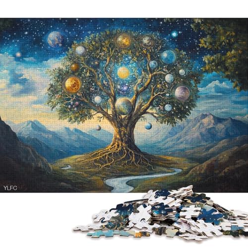 Lebensbaum Holzpuzzless Für Erwachsene 500 Teile Wohnkultur Lernspiel Family Challenging Games Geburtstagsgeschenk Stress Relief Toy 500pcs (52x38cm) von SHUNXIFQ