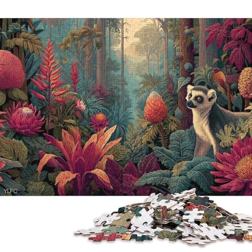 Lemur Holzpuzzles Für Erwachsene 300 Teile GeburtHirschsgeschenk Family Challenging Games Lernspiel Wohnkultur Stress Relief 300pcs (40x28cm) von SHUNXIFQ