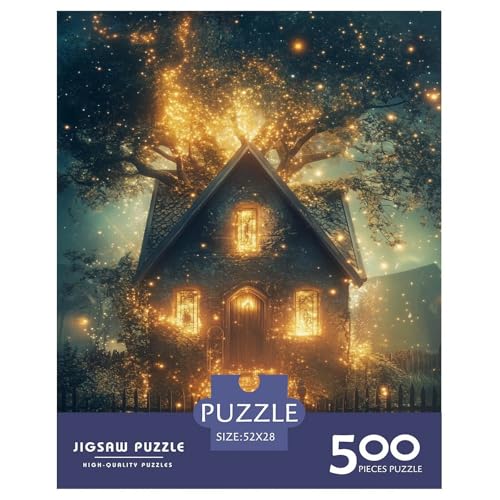 Leuchtendes Haus Holzpuzzles 500 Teile Erwachsene Wohnkultur Family Challenging Games Educational Game Geburtstagsgeschenk Entspannung Und Intelligenz 500pcs (52x38cm) von SHUNXIFQ