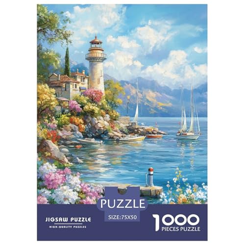 Leuchtturm Erwachsene 1000 Teile Holzpuzzless Family Challenging Games Geburtstagsgeschenk Moderne Wohnkultur Lernspiel Stress Relief Toy 1000pcs (75x50cm) von SHUNXIFQ