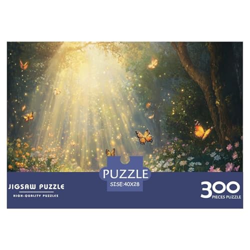 Licht Schmetterling Holzpuzzles Für Erwachsene 300 Teile Geburtstagsgeschenk Family Challenging Games Home Decor Educational Game Stress Relief 300pcs (40x28cm) von SHUNXIFQ