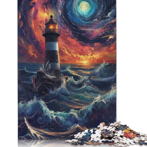Lighthouse Holzpuzzles Für Erwachsene 500 Teile Lernspiel Family Challenging Games Geburtstagsgeschenk Wohnkultur Stress Relief Toy 500pcs (52x38cm) von SHUNXIFQ