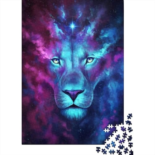 Lion Holzpuzzles 1000 Teile Erwachsene Wohnkultur Geschicklichkeitsspiel Für Die Ganze Familie Lernspiel Geburtstagsgeschenk Stress Relief 1000pcs (75x50cm) von SHUNXIFQ