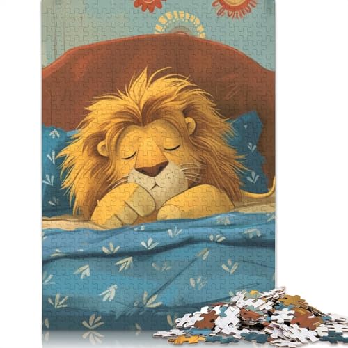 Lion Holzpuzzles Für Erwachsene 500 Teile Educational Game Family Challenging Games Home Decor Geburtstagsgeschenk Stress Relief 500pcs (52x38cm) von SHUNXIFQ
