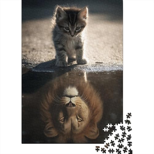 Löwe Holzpuzzles 1000 Teile Erwachsene Geschicklichkeitsspiel Für Die Ganze Familie Home Decor Geburtstagsgeschenk Lernspiel Stress Relief 1000pcs (75x50cm) von SHUNXIFQ