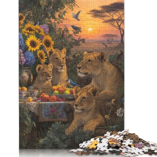 Löwe Holzpuzzles 500 Teile Für Erwachsene Geburtstagsgeschenk Lernspiel Family Challenging Games Home Decor Entspannung Und Intelligenz 500pcs (52x38cm) von SHUNXIFQ