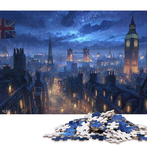 London Holzpuzzles 1000 Teile Erwachsene Family Challenging Games Moderne Wohnkultur Educational Game Geburtstagsgeschenk Stress Relief 1000pcs (75x50cm) von SHUNXIFQ