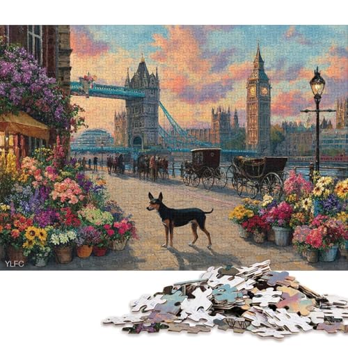 Londoner Straßenszene Holzpuzzles Erwachsene 1000 Teile Geburtstagsgeschenk Educational Game Wohnkultur Family Challenging Games Stress Relief 1000pcs (75x50cm) von SHUNXIFQ