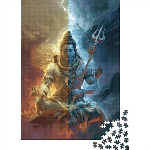 Lord Shiva Holzpuzzles 1000 Teile Erwachsene Lernspiel Family Challenging Games Geburtstagsgeschenk Home Decor Stress Relief Toy 1000pcs (75x50cm) von SHUNXIFQ