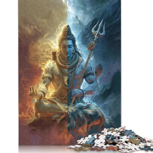 Lord Shiva Holzpuzzles Erwachsene 300 Teile Lernspiel Geschicklichkeitsspiel Für Die Ganze Familie Geburtstagsgeschenk Home Decor Stress Relief 300pcs (40x28cm) von SHUNXIFQ