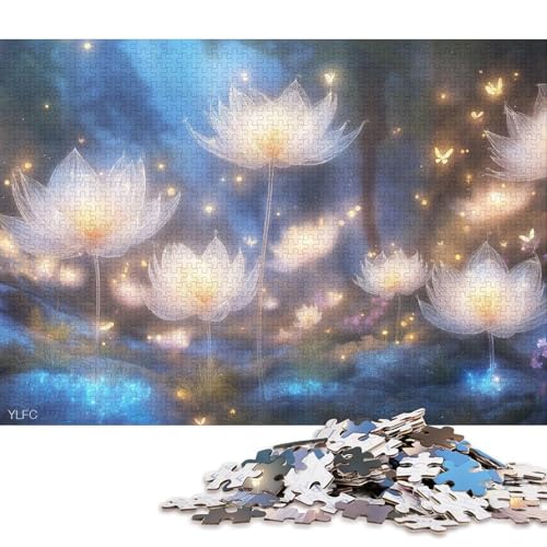 Lotus Holzpuzzles 500 Teile Erwachsene Lernspiel Family Challenging Games Geburtstagsgeschenk Home Decor Stress Relief Toy 500pcs (52x38cm) von SHUNXIFQ