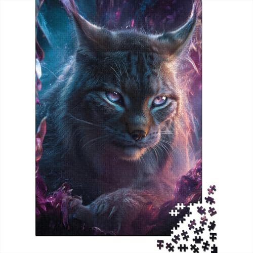 Luchs Holzpuzzles 1000 Teile Erwachsene Geburtstagsgeschenk Family Challenging Games Moderne Wohnkultur EduKatzeional Game Stress Relief Toy 1000pcs (75x50cm) von SHUNXIFQ