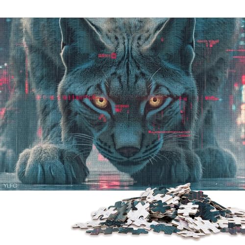 Luchs Holzpuzzles Für Erwachsene 500 Teile Family Challenging Games Geburtstagsgeschenk Lernspiel Wohnkultur Stress Relief 500pcs (52x38cm) von SHUNXIFQ