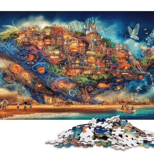 Luftschiffwal Holzpuzzless Erwachsene 1000 Teile Family Challenging Games Wohnkultur Lernspiel GeburtHirschsgeschenk Entspannung Und Intelligenz 1000pcs (75x50cm) von SHUNXIFQ