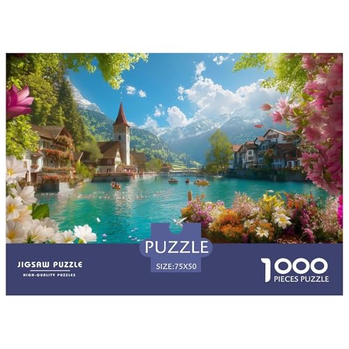 Luzern Holzpuzzles 1000 Teile Erwachsene Wohnkultur Geburtstagsgeschenk Geschicklichkeitsspiel Für Die Ganze Familie Lernspiel Stress Relief 1000pcs (75x50cm) von SHUNXIFQ
