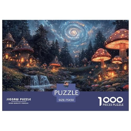 Magic Pilz Haus Erwachsene 1000 Teile Holzpuzzless Family Challenging Games Geburtstagsgeschenk Moderne Wohnkultur Lernspiel Stress Relief Toy 1000pcs (75x50cm) von SHUNXIFQ