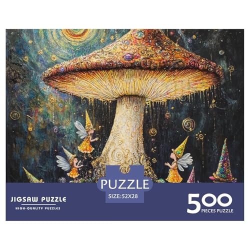 Magic Pilz Haus Holzpuzzles 500 Teile Für Erwachsene Family Challenging Games Lernspiel Moderne Wohnkultur Geburtstagsgeschenk Stress Relief Toy 500pcs (52x38cm) von SHUNXIFQ