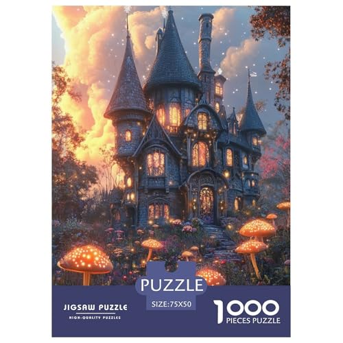 Magische Pilze Holzpuzzles 1000 Teile Erwachsene Wohnkultur Geburtstagsgeschenk Geschicklichkeitsspiel Für Die Ganze Familie Lernspiel Stress Relief 1000pcs (75x50cm) von SHUNXIFQ