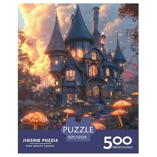 Magische Pilze Holzpuzzles 500 Teile Erwachsene Geburtstagsgeschenk Family Challenging Games Moderne Wohnkultur Educational Game Stress Relief Toy 500pcs (52x38cm) von SHUNXIFQ