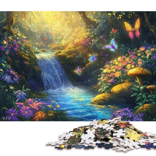 Magischer Waldschmetterling Holzpuzzles 1000 Teile Für Erwachsene Moderne Wohnkultur Family Challenging Games Geburtstagsgeschenk Educational Game Stress Relief Toy 1000pcs (75x50cm) von SHUNXIFQ