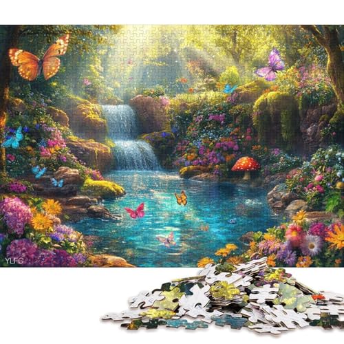 Magischer Waldschmetterling Holzpuzzles Erwachsene 500 Teile Family Challenging Games Geburtstagsgeschenk Home Decor Educational Game Entspannung Und Intelligenz 500pcs (52x38cm) von SHUNXIFQ