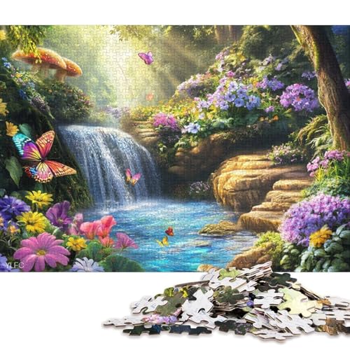 Magischer Waldschmetterling Holzpuzzles Erwachsene 500 Teile Family Challenging Games Home Decor Lernspiel Geburtstagsgeschenk Stress Relief Toy 500pcs (52x38cm) von SHUNXIFQ