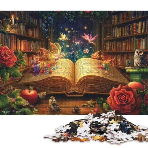 Magisches Märchenbuch Holzpuzzles 500 Teile Erwachsene Lernspiel Family Challenging Games Geburtstagsgeschenk Home Decor Stress Relief Toy 500pcs (52x38cm) von SHUNXIFQ