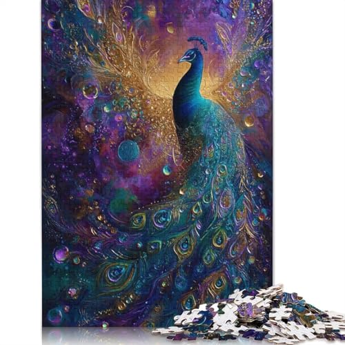 Mandala Pfau Holzpuzzles Erwachsene 300 Teile Lernspiel Geschicklichkeitsspiel Für Die Ganze Familie Geburtstagsgeschenk Home Decor Stress Relief 300pcs (40x28cm) von SHUNXIFQ