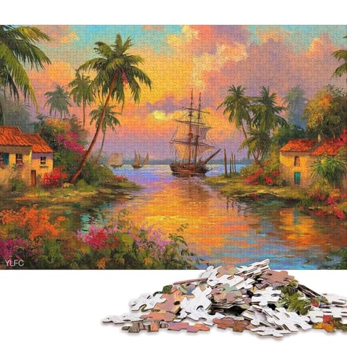 Meerblick Holzpuzzles Für Erwachsene 500 Teile Family Challenging Games GeburtHirschsgeschenk Lernspiel Wohnkultur Stress Relief 500pcs (52x38cm) von SHUNXIFQ