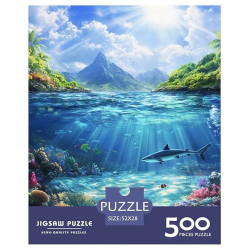 Meeresboden Holzpuzzles 500 Teile Erwachsene Wohnkultur Family Challenging Games Geburtstagsgeschenk Educational Game Stress Relief 500pcs (52x38cm) von SHUNXIFQ