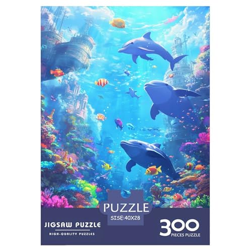 Meeresboden Holzpuzzles Erwachsene 300 Teile Home Decor Family Challenging Games Educational Game Geburtstagsgeschenk Stress Relief Toy 300pcs (40x28cm) von SHUNXIFQ