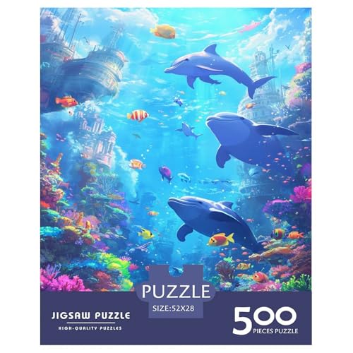 Meeresboden Holzpuzzles Erwachsene 500 Teile Moderne Wohnkultur Geburtstagsgeschenk Educational Game Family Challenging Games Stress Relief 500pcs (52x38cm) von SHUNXIFQ