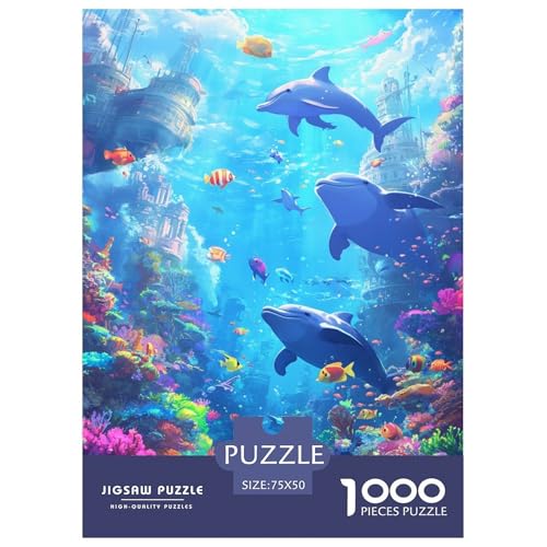 Meeresboden Holzpuzzless 1000 Teile Erwachsene Lernspiel Moderne Wohnkultur Family Challenging Games Geburtstagsgeschenk Stress Relief Toy 1000pcs (75x50cm) von SHUNXIFQ