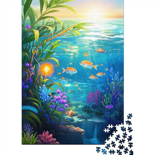 Meeresboden Holzpuzzless Erwachsene 500 Teile Educational Game Family Challenging Games Home Decor Geburtstagsgeschenk Stress Relief 500pcs (52x38cm) von SHUNXIFQ